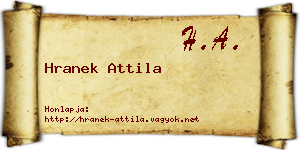 Hranek Attila névjegykártya